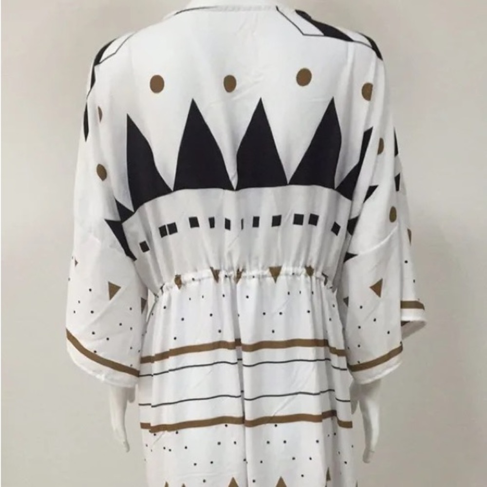 SOLD OUT CLEARANCE Aztec Tribal Geometric Boho Swim Beach Coverup - Picture 7 of 7